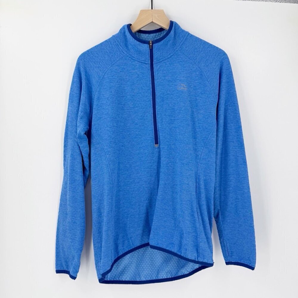 L.L. Bean Adventure Grid Fleece 1/4 Zip Pullover Blue M Layer Outdoor Gorpcore